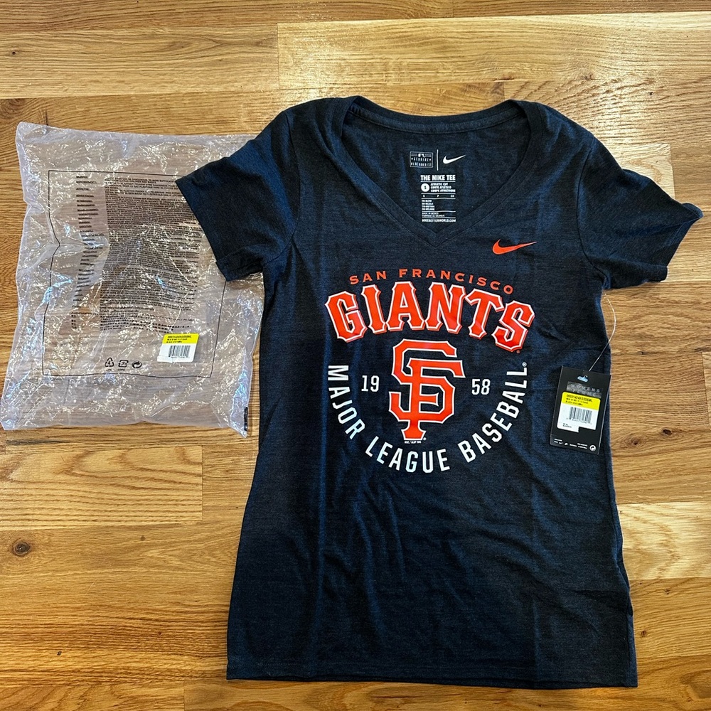 Nike Black and Orange Short Sleeve Tee